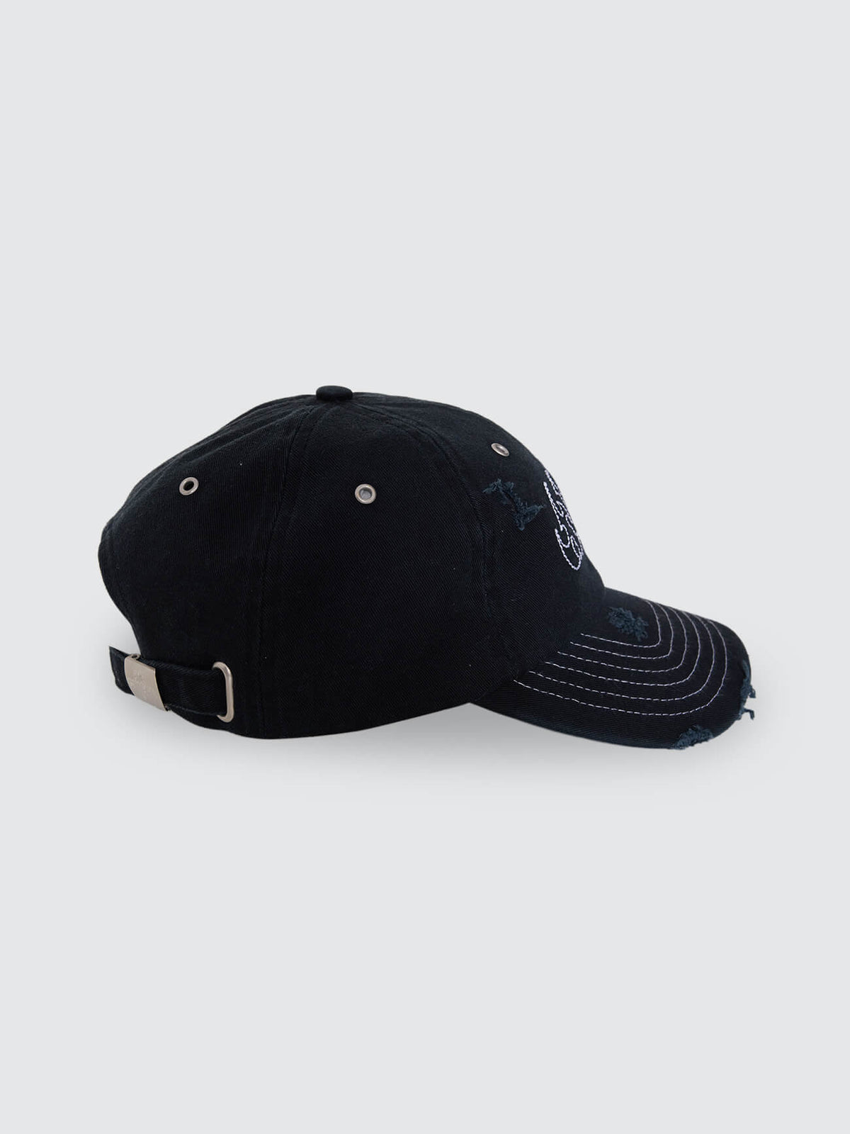 Staggered 6 Panel Cap - Black One Size