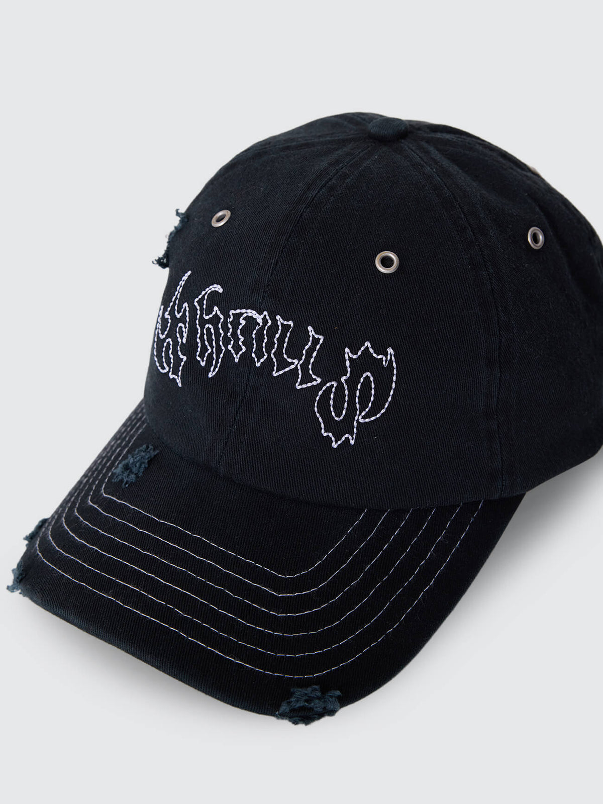 Staggered 6 Panel Cap - Black One Size