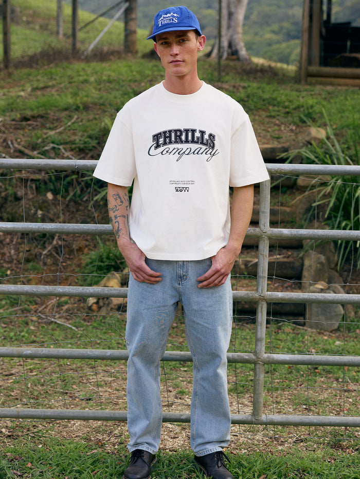 Spiraling Box Crop Tee - Dirty White