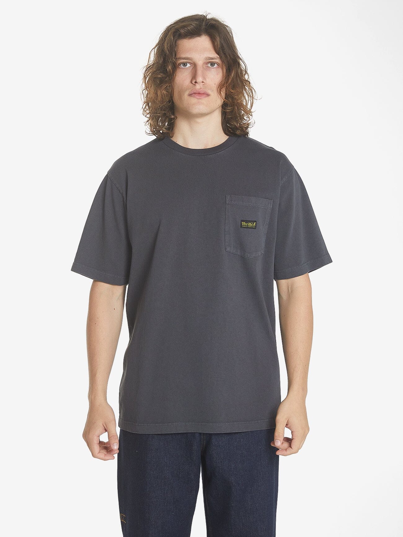Thrills Union Oversize Fit Pocket Tee - Dark Charcoal | Thrills Co ...