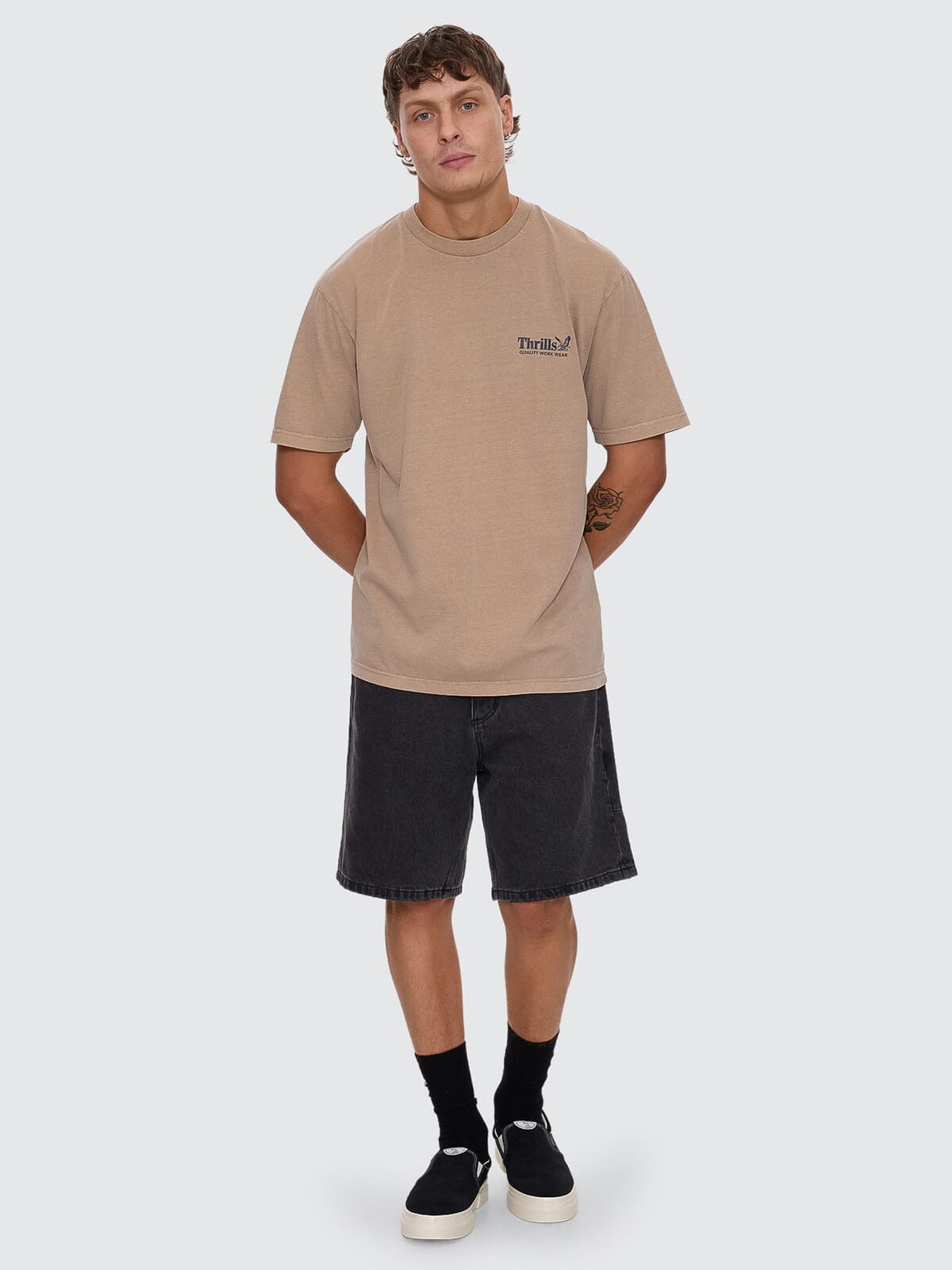 Thrills Workwear Oversize Fit Tee - Sand