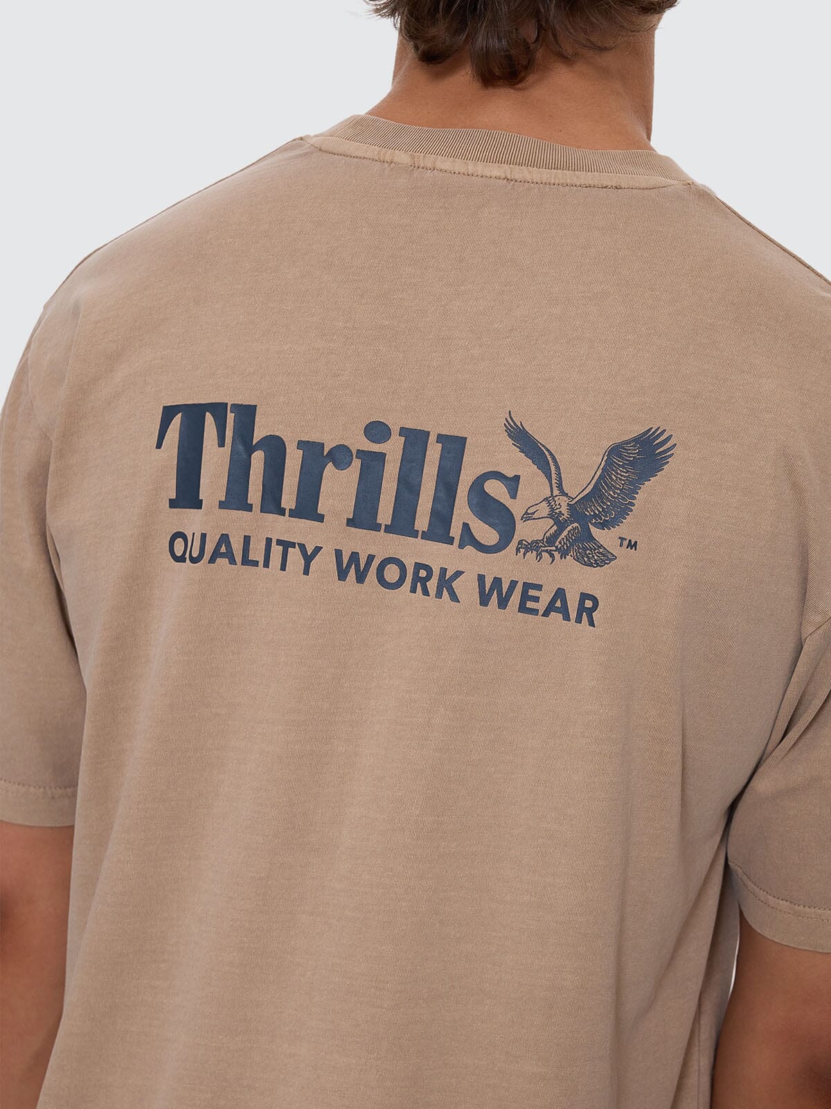 Thrills Workwear Oversize Fit Tee - Sand