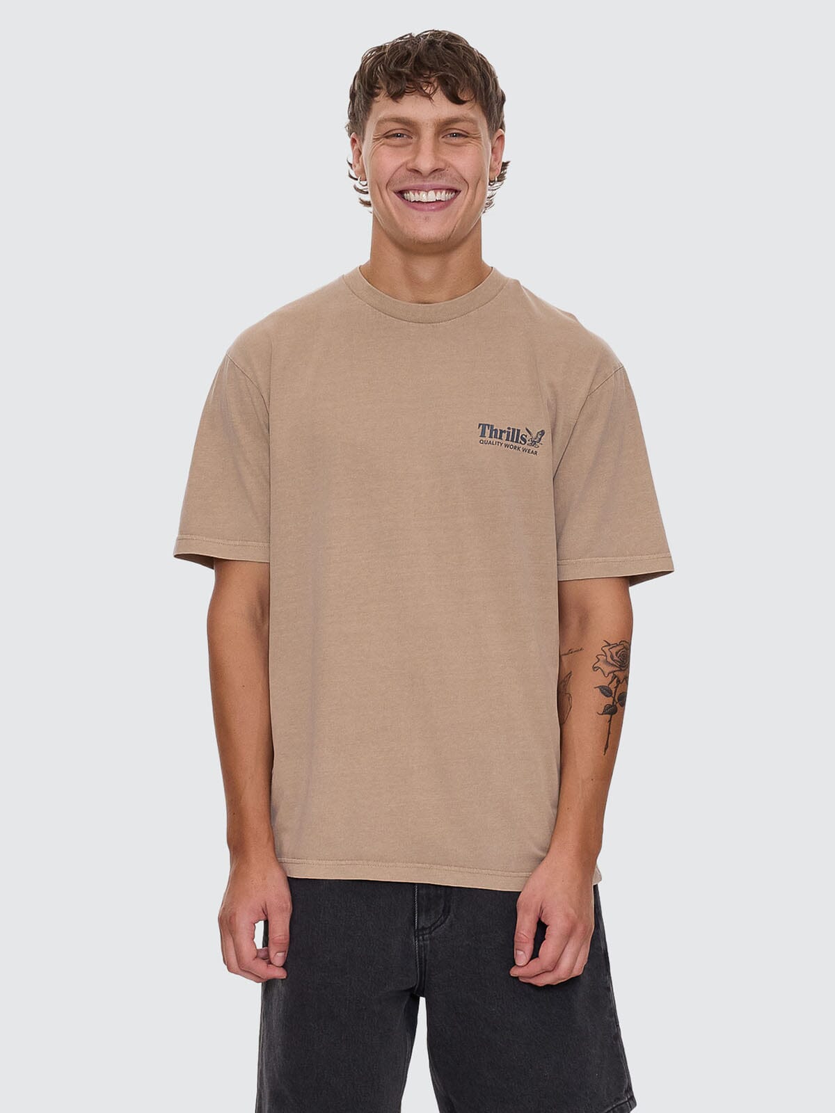 Thrills Workwear Oversize Fit Tee - Sand