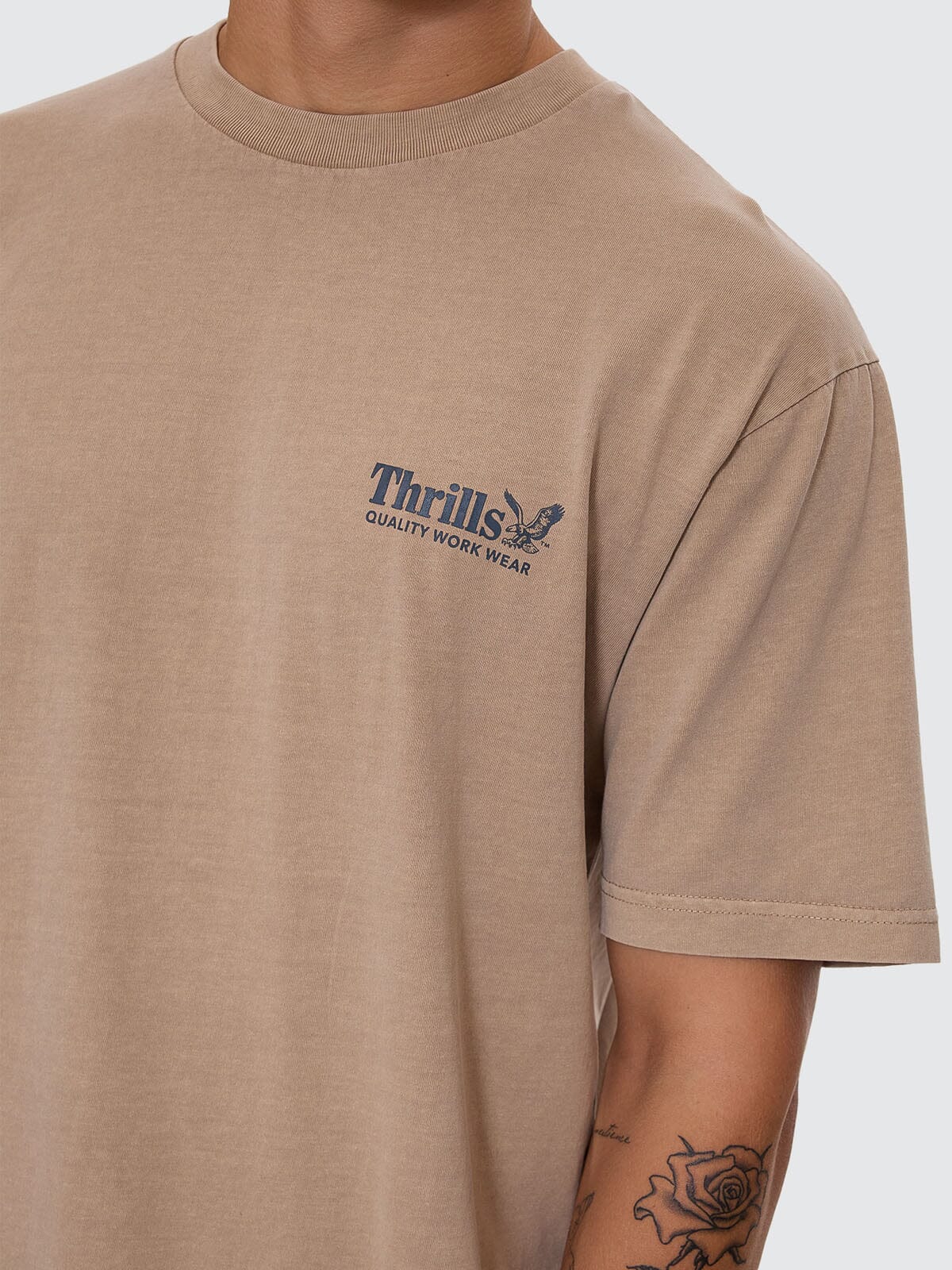 Thrills Workwear Oversize Fit Tee - Sand