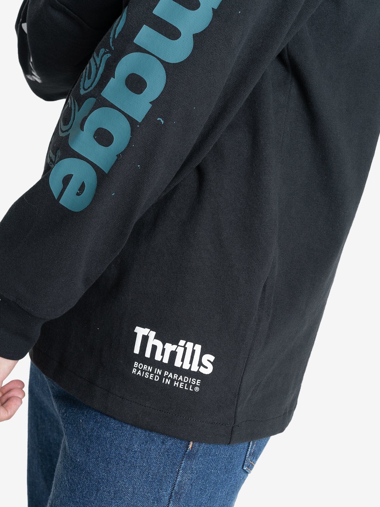 Controlled Damage Oversize Long Sleeve Tee - Black XS