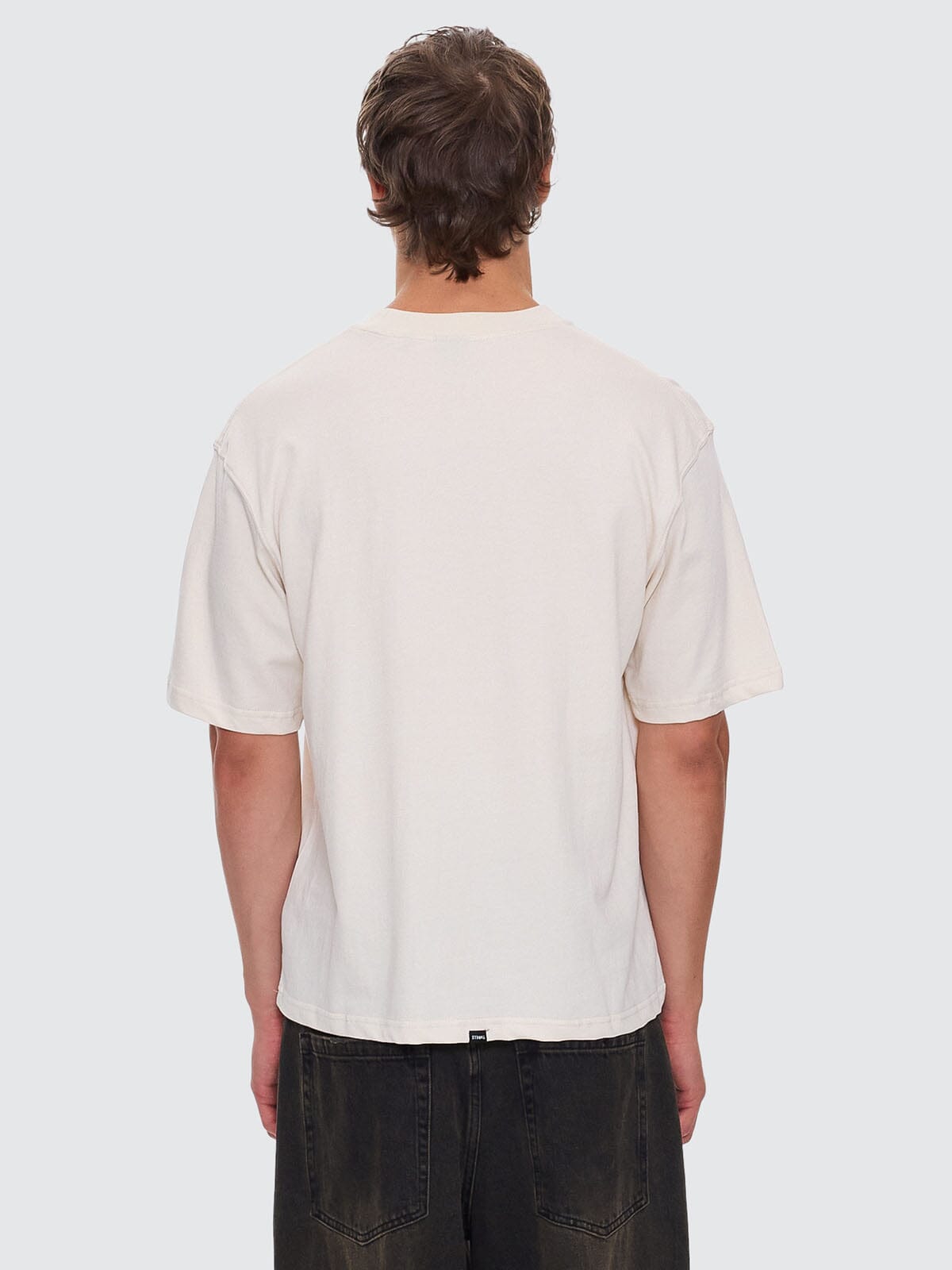 Lifted Spirits Embro Box Fit Oversize Short Tee - Unbleached XS