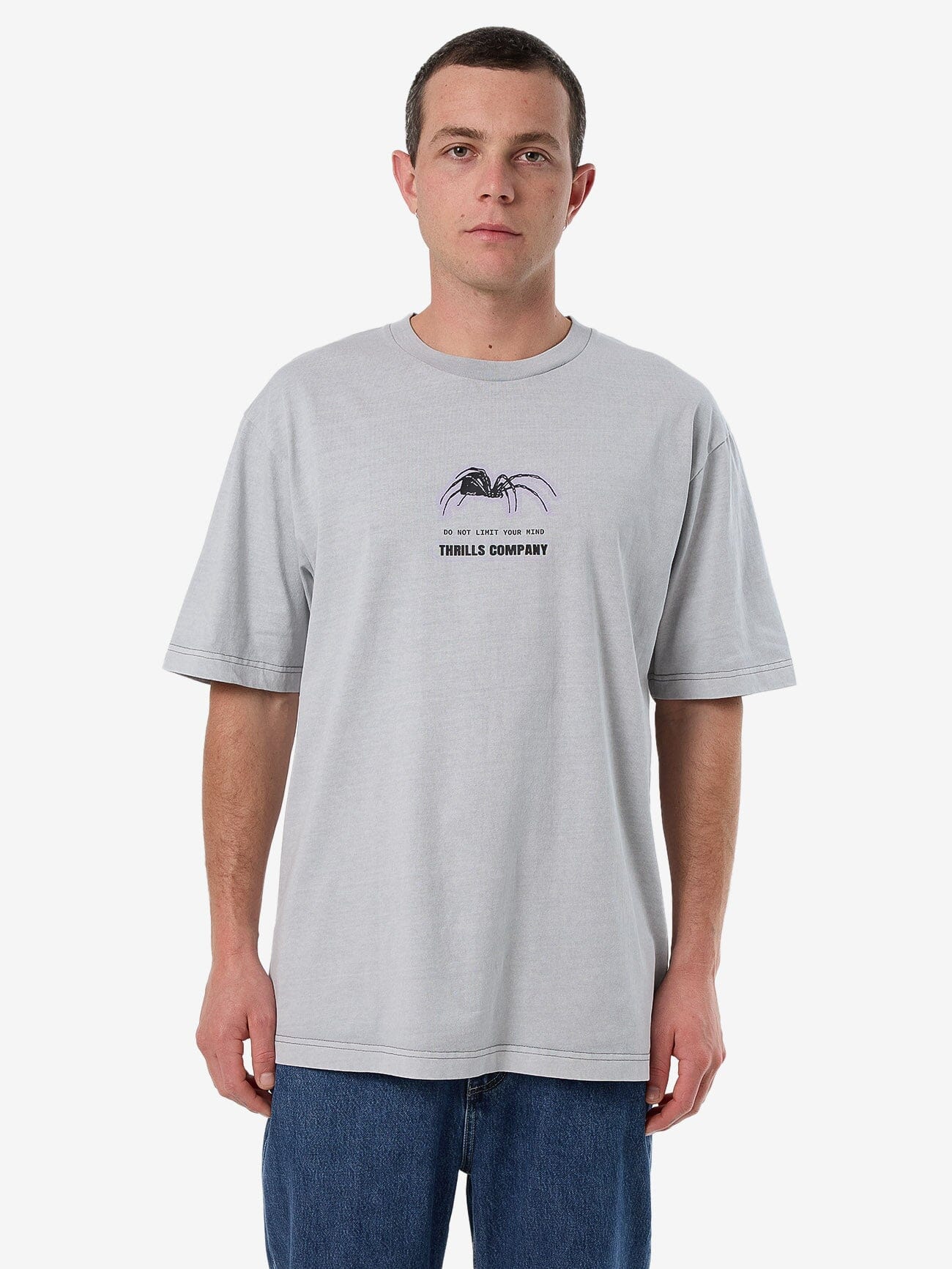 Do Not Limit Your Mind Oversize Fit Tee - Glacier Grey