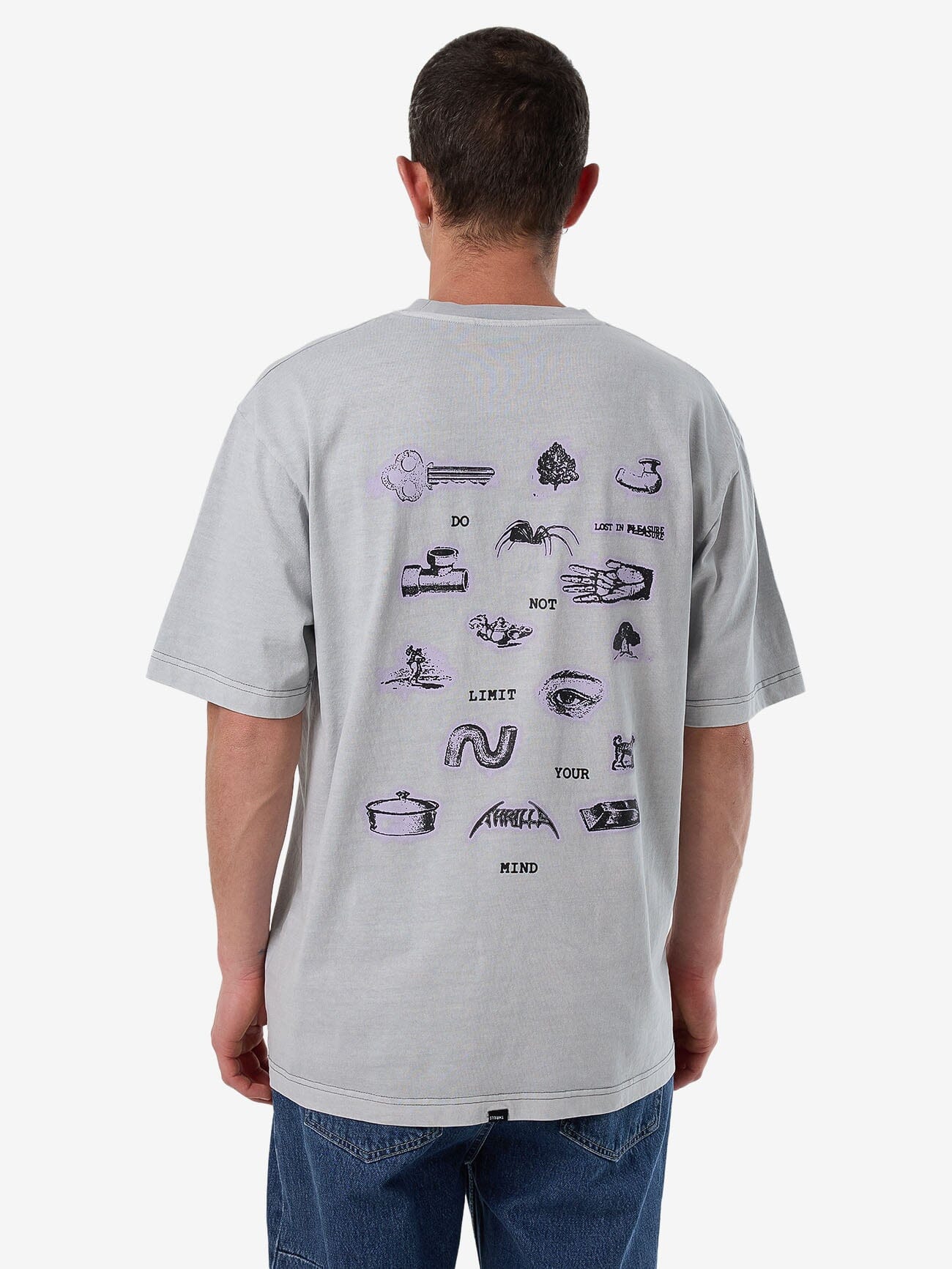Do Not Limit Your Mind Oversize Fit Tee - Glacier Grey
