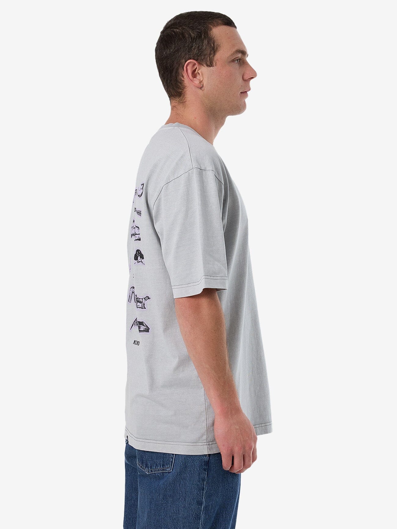 Do Not Limit Your Mind Oversize Fit Tee - Glacier Grey