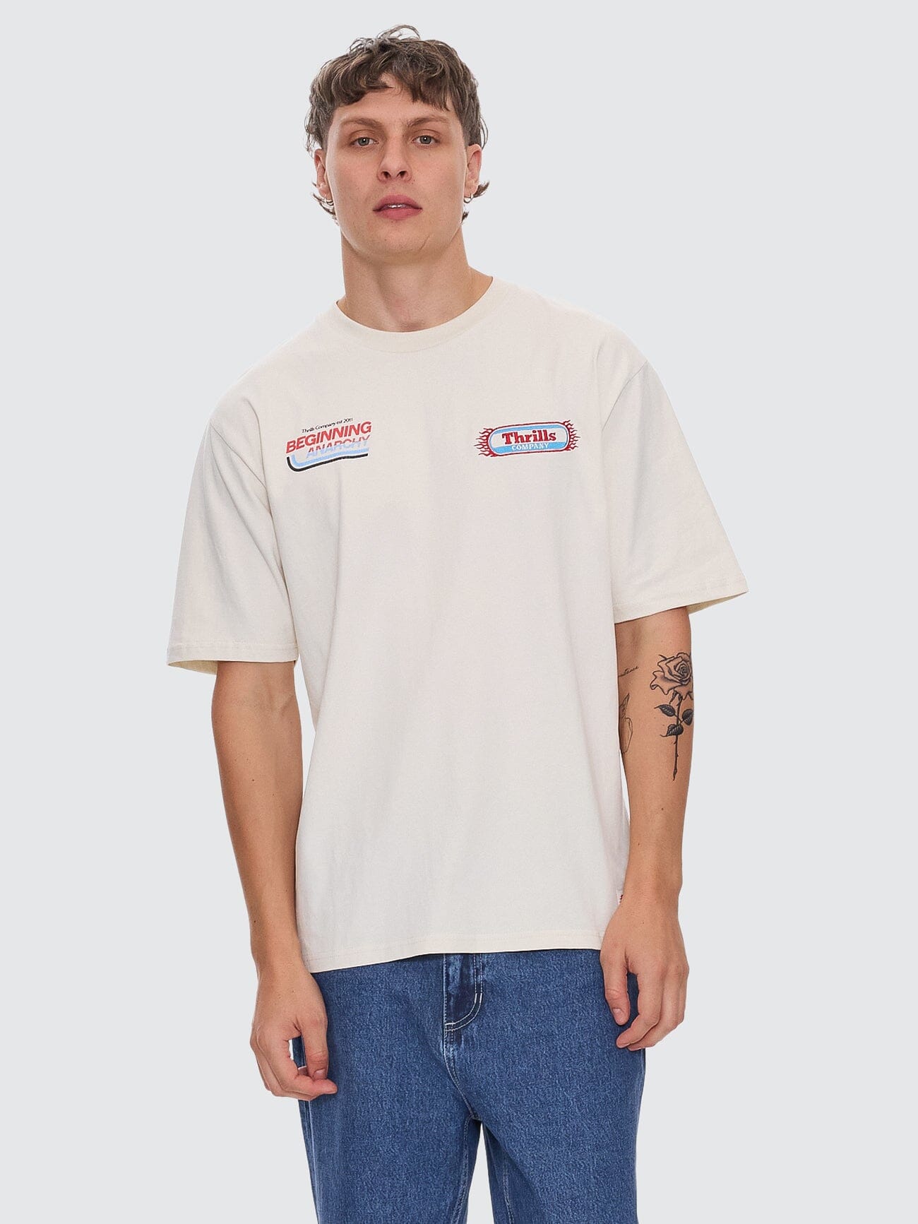 Beginning Anarchy Oversize Fit Tee - Heritage White XS