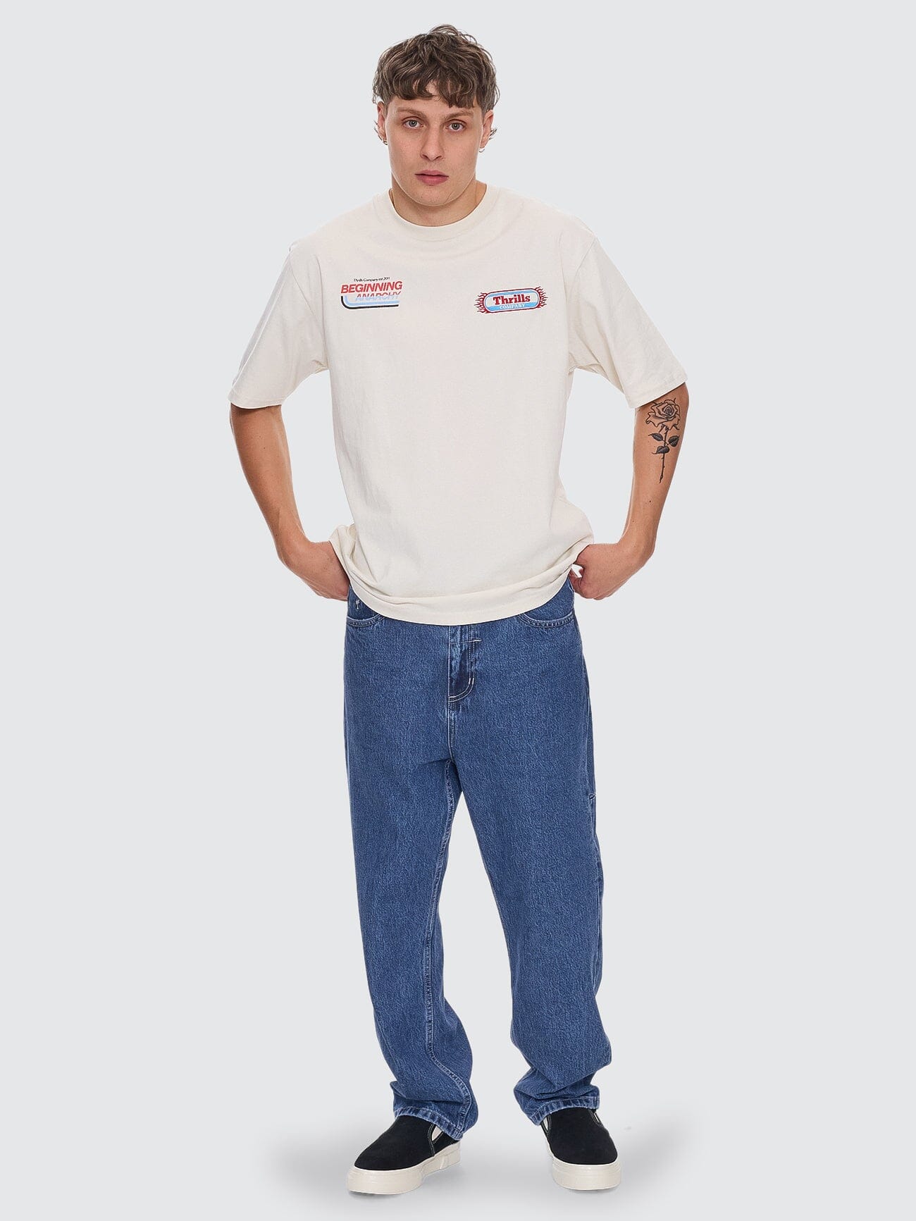 Beginning Anarchy Oversize Fit Tee - Heritage White XS