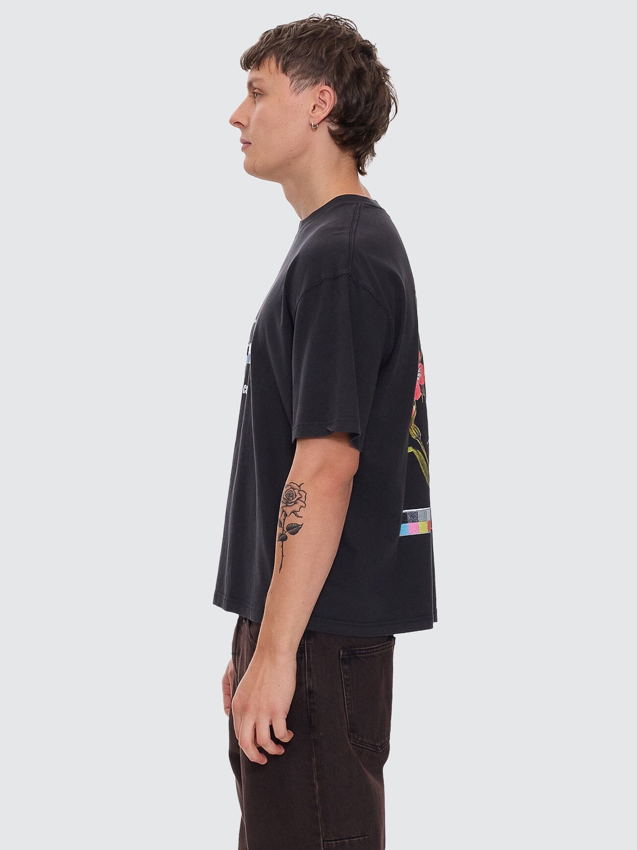 Adorned In Nature Box Fit Oversize Short Tee - Faded Black XS