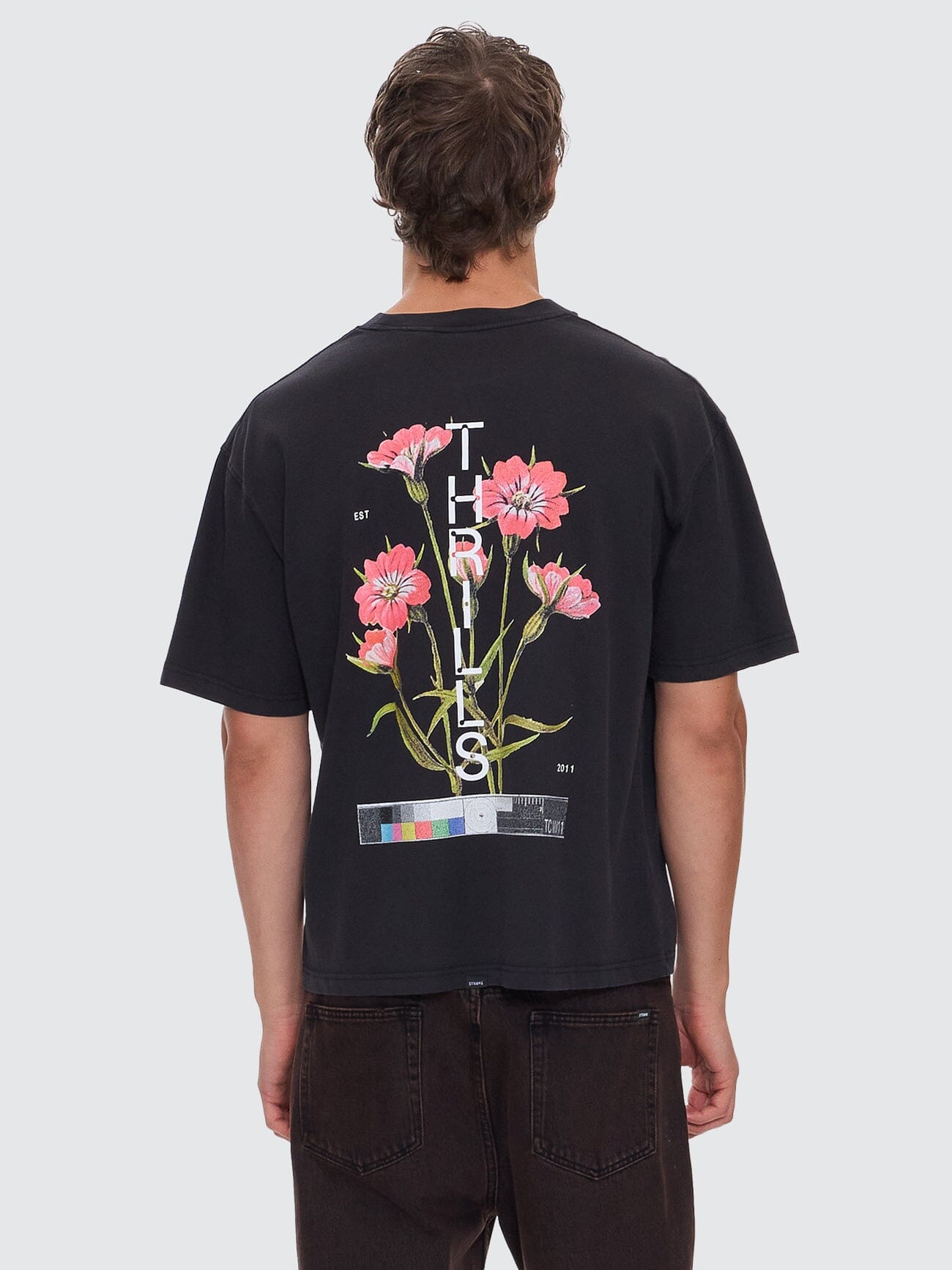 Adorned In Nature Box Fit Oversize Short Tee - Faded Black XS