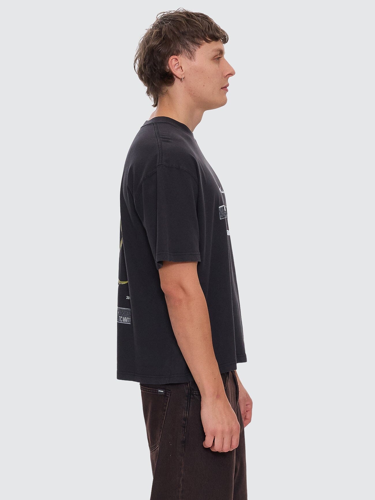 Adorned In Nature Box Fit Oversize Short Tee - Faded Black XS