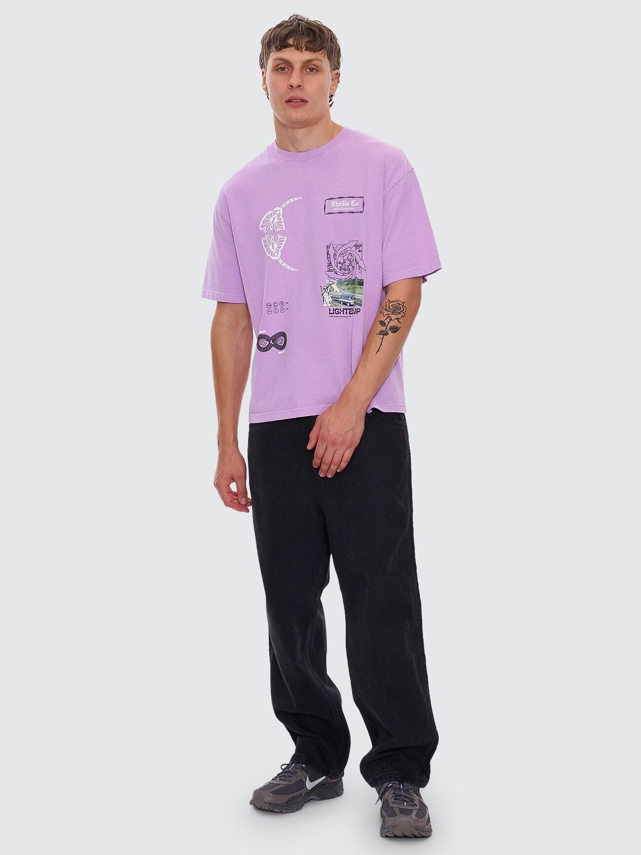 Lighten Up Box Fit Oversize Short Tee - Sheer Lilac XS