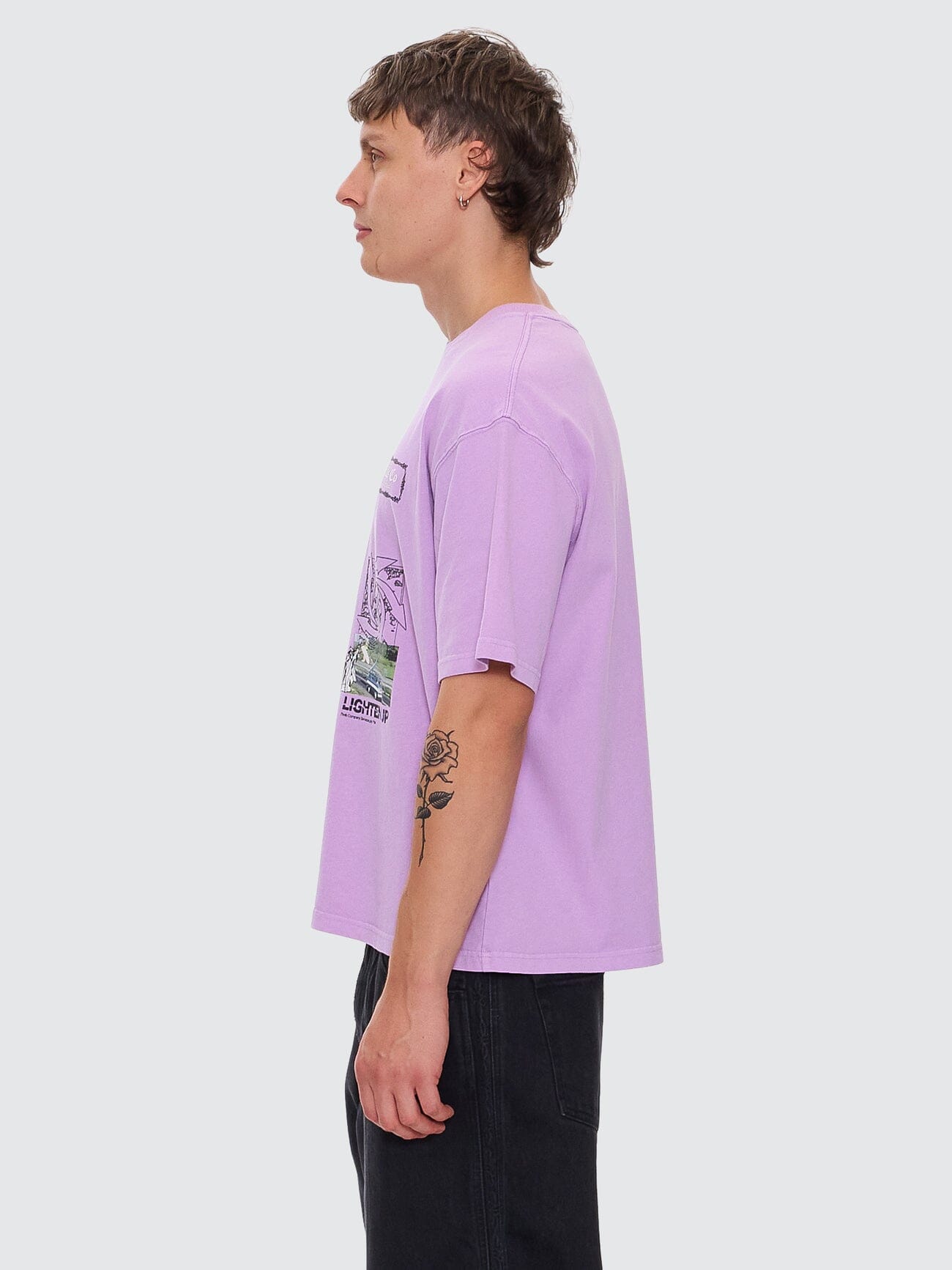 Lighten Up Box Fit Oversize Short Tee - Sheer Lilac XS