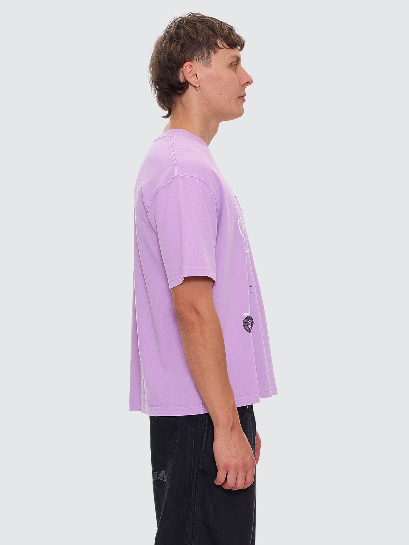 Lighten Up Box Fit Oversize Short Tee - Sheer Lilac XS