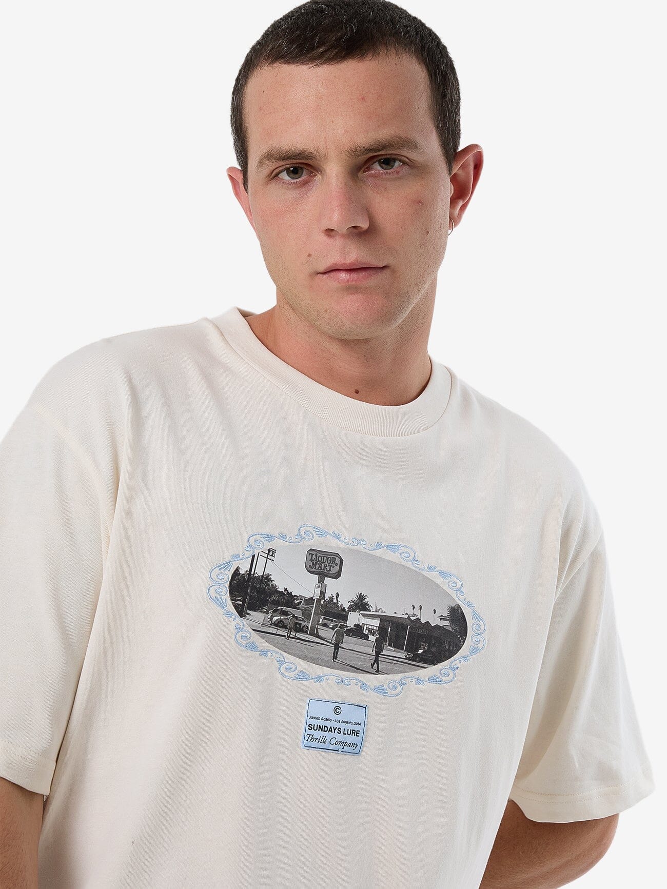 Sunday'S Lure Oversize Fit Tee - Heritage White