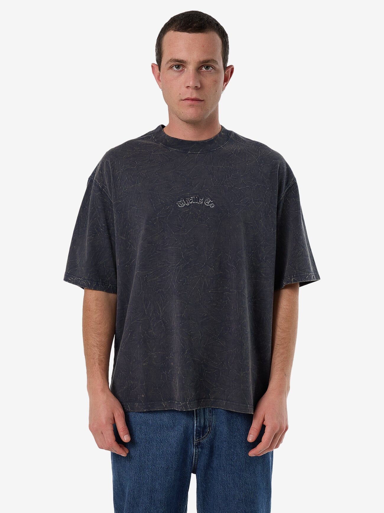 Vanished Box Fit Cropped Tee - India Ink
