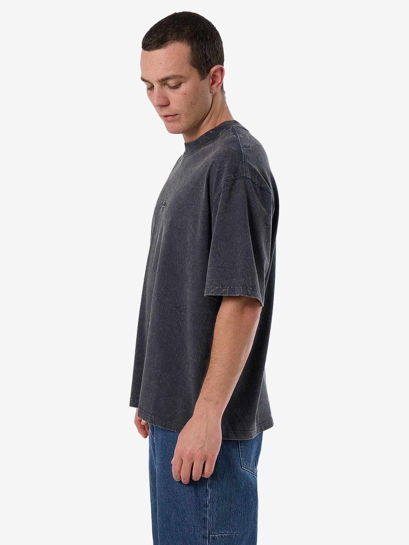 Vanished Box Fit Cropped Tee - India Ink