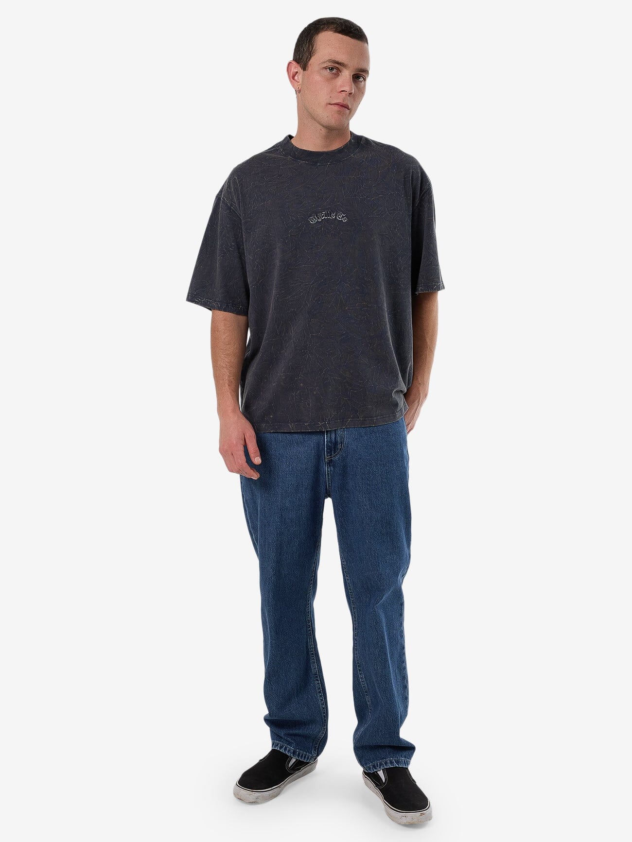 Vanished Box Fit Cropped Tee - India Ink