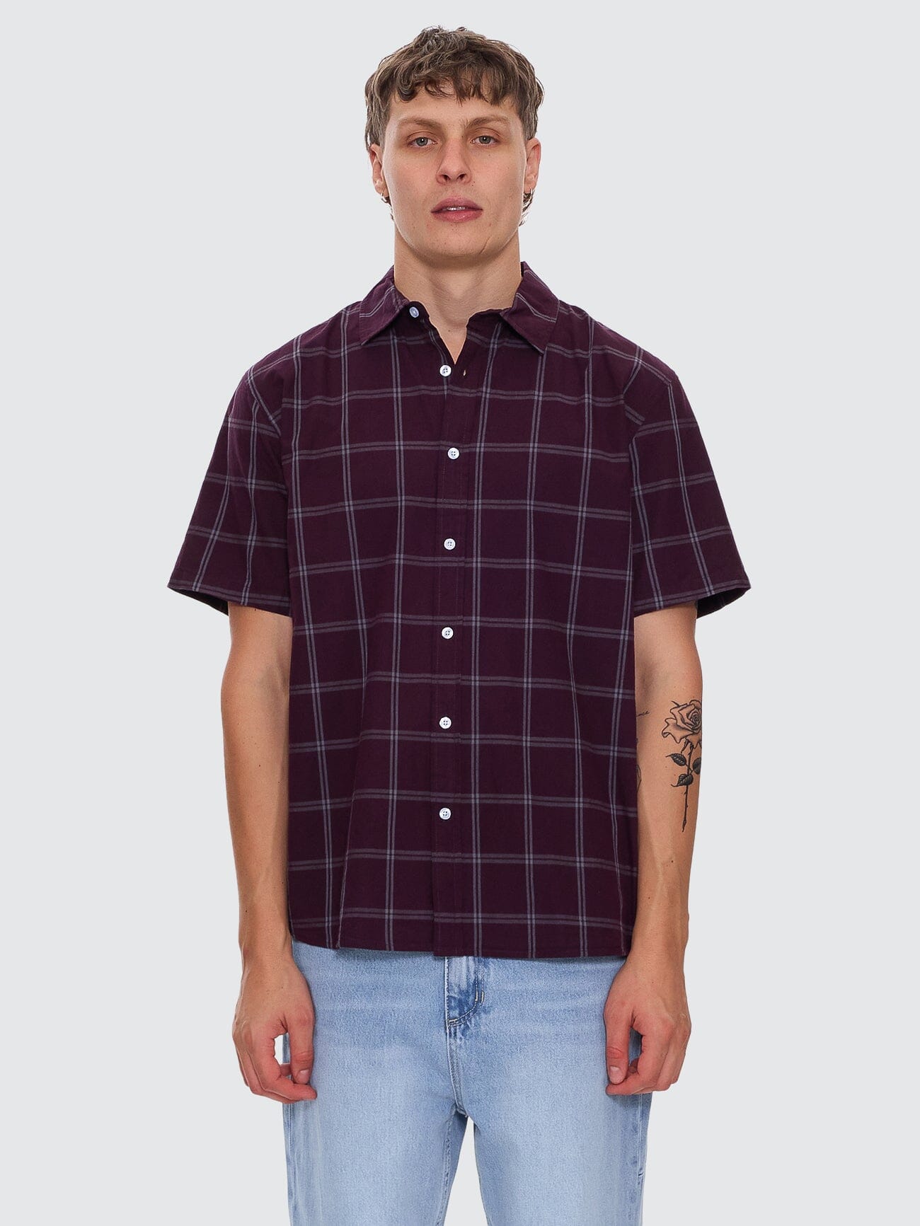 Whats Really Going On Short Sleeve Shirt - Deep Plum XS