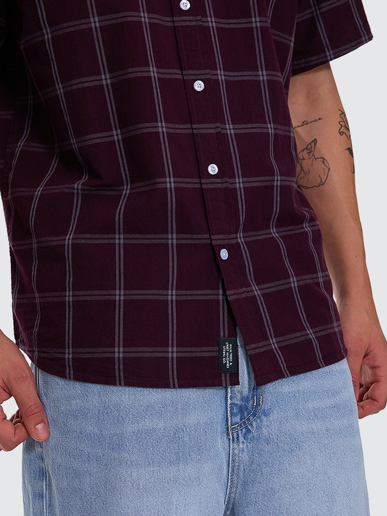 Whats Really Going On Short Sleeve Shirt - Deep Plum XS