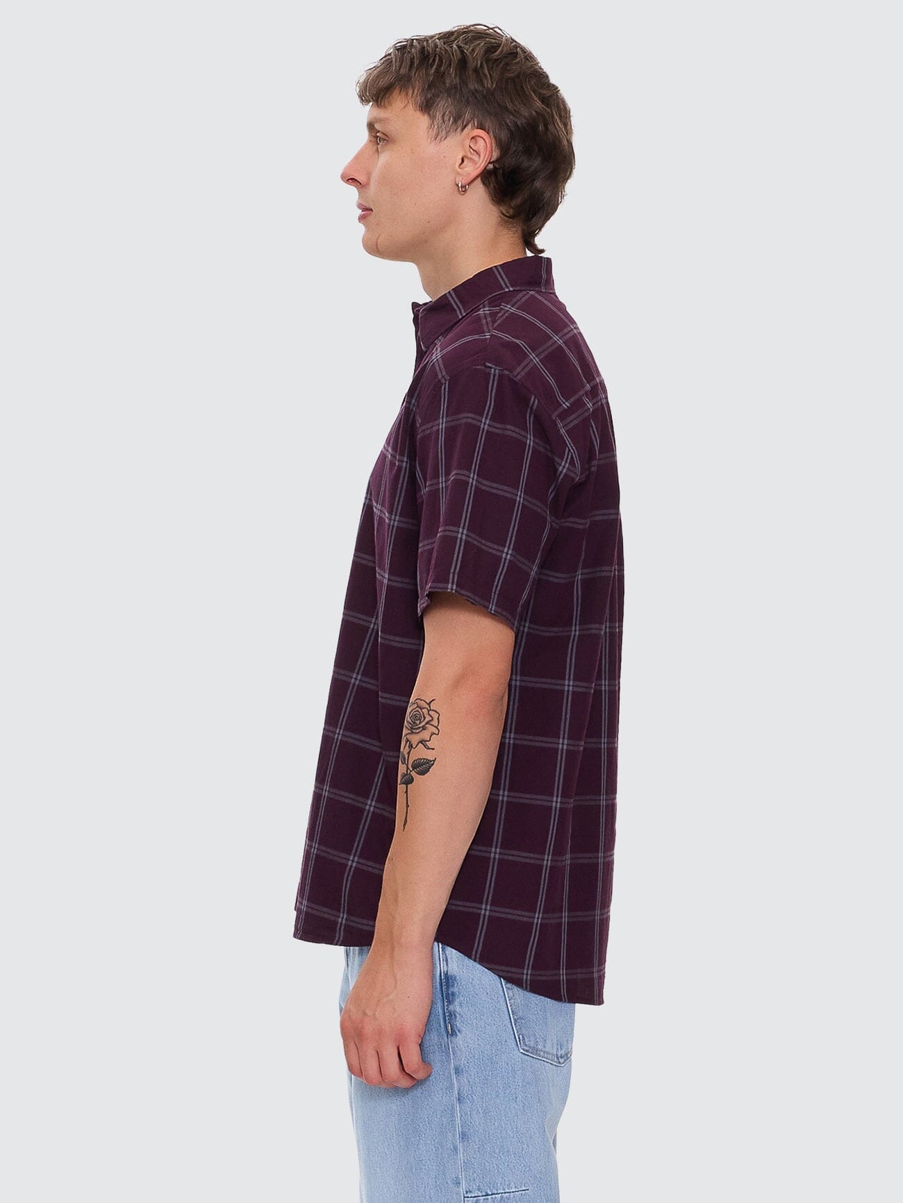 Whats Really Going On Short Sleeve Shirt - Deep Plum XS
