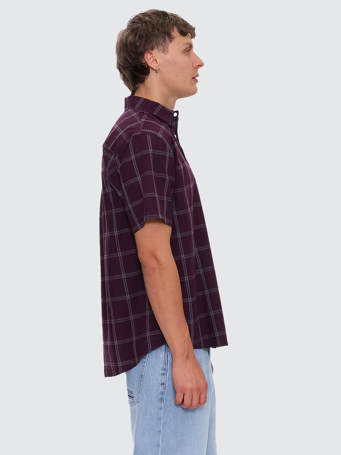 Whats Really Going On Short Sleeve Shirt - Deep Plum XS