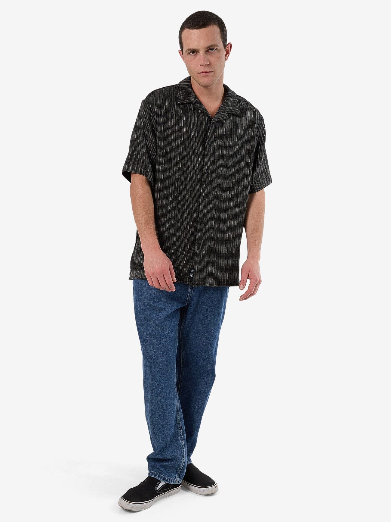 Fortune Favors Bowling Shirt - Oil Green XS