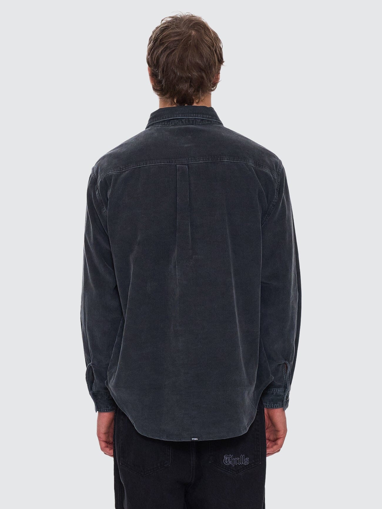 Thrills Union Cord Work Long Sleeve Shirt - Ebony XS