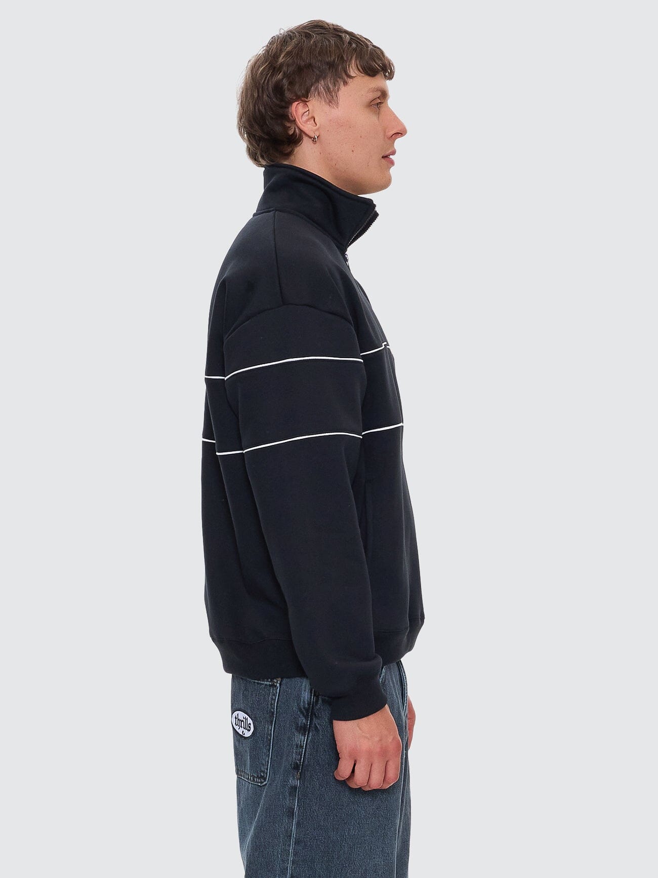 Glory Quarter Zip Fleece - Washed Black XS