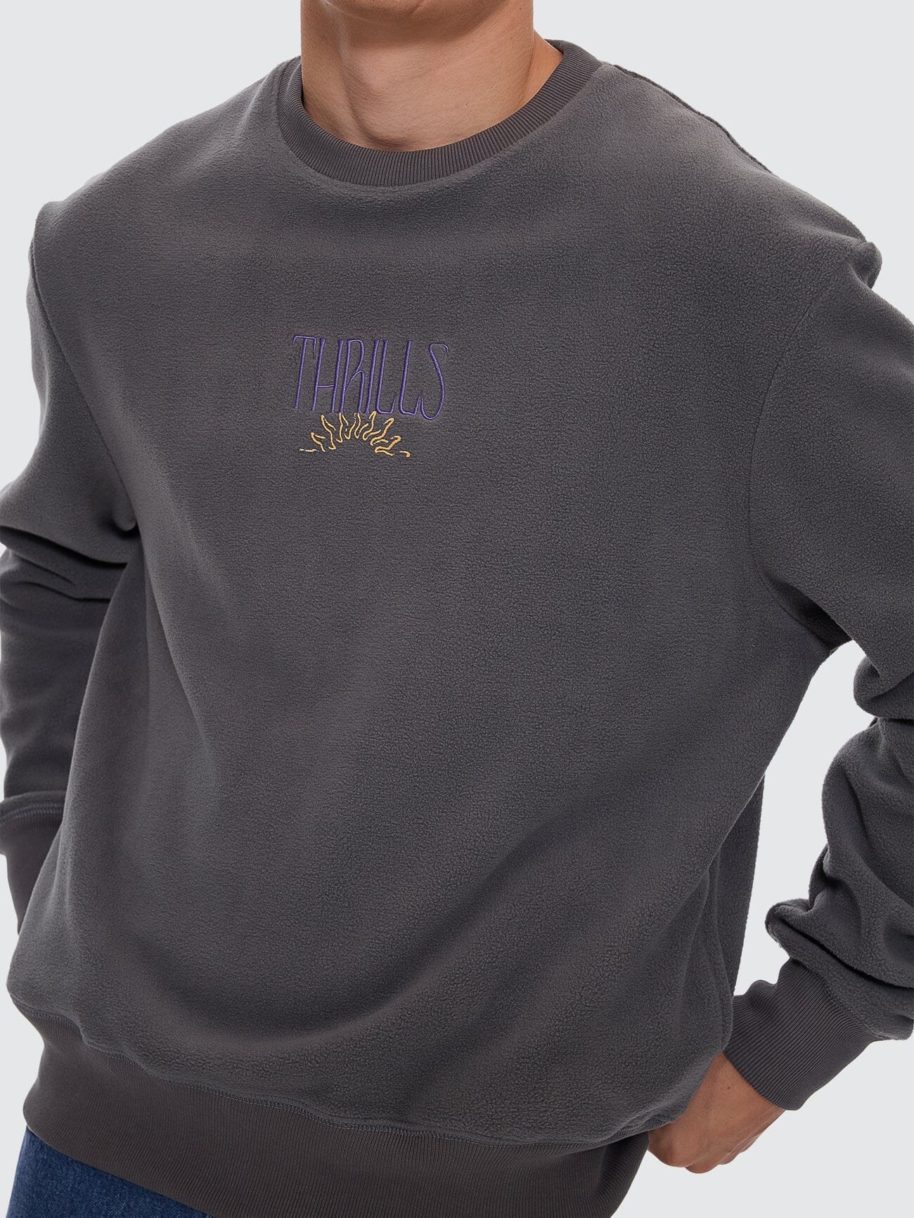 Powerful Security & Success Oversize Polar Fleece Crew - Merch Black XS
