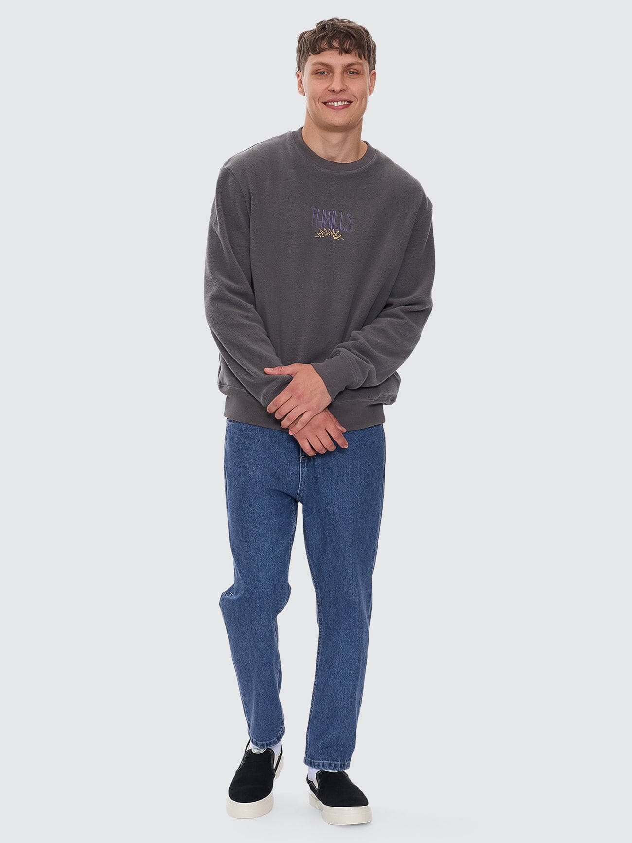 Powerful Security & Success Oversize Polar Fleece Crew - Merch Black XS