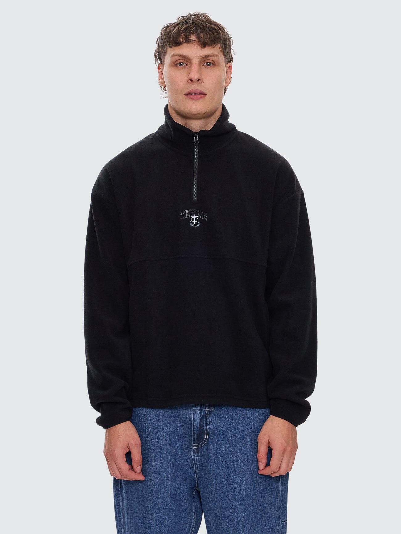 Legacy Wreath Quarter Zip Polar Fleece - Black XS
