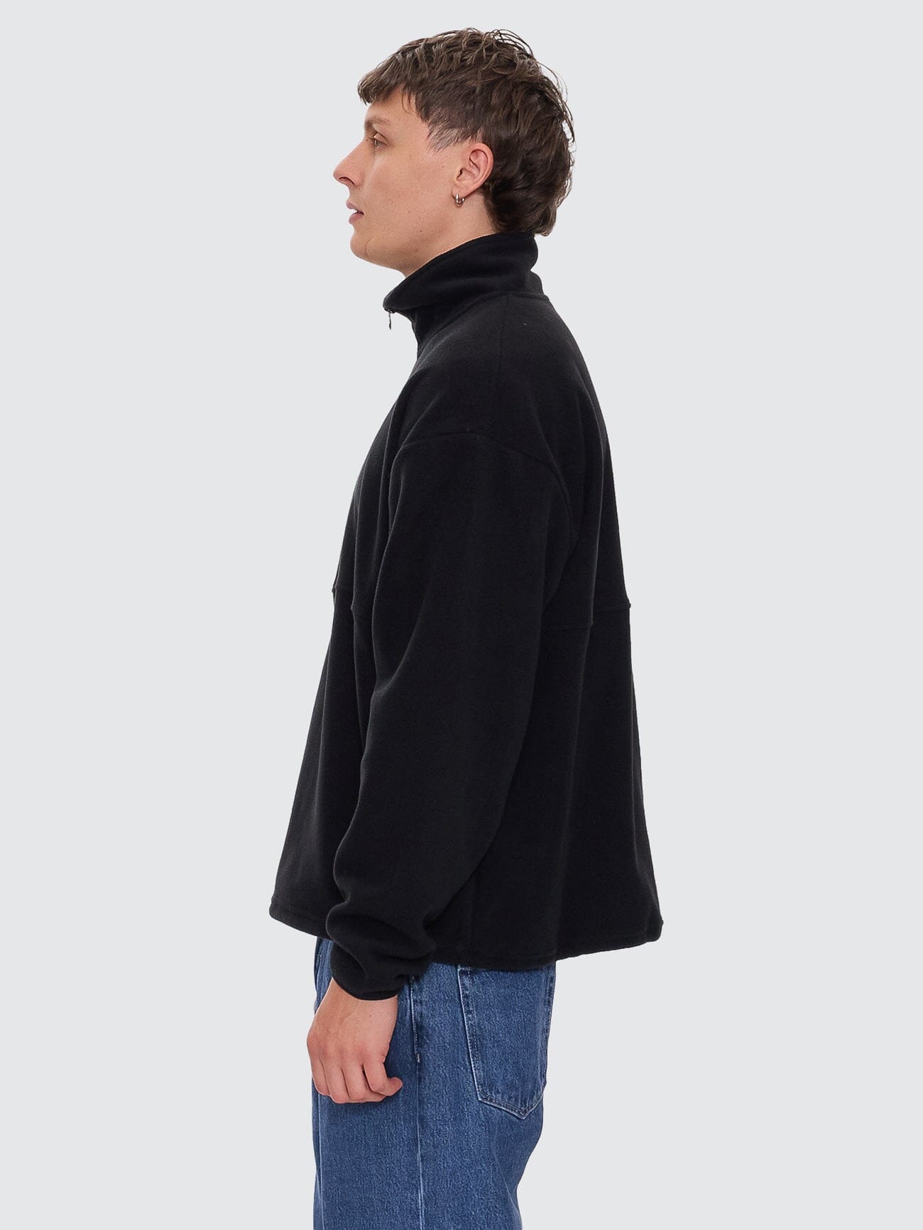 Legacy Wreath Quarter Zip Polar Fleece - Black XS