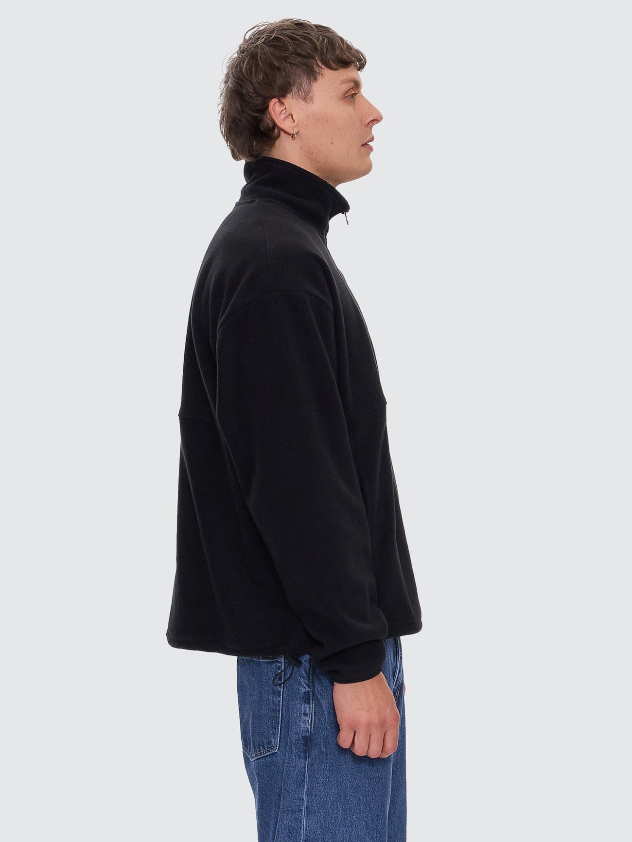 Legacy Wreath Quarter Zip Polar Fleece - Black XS