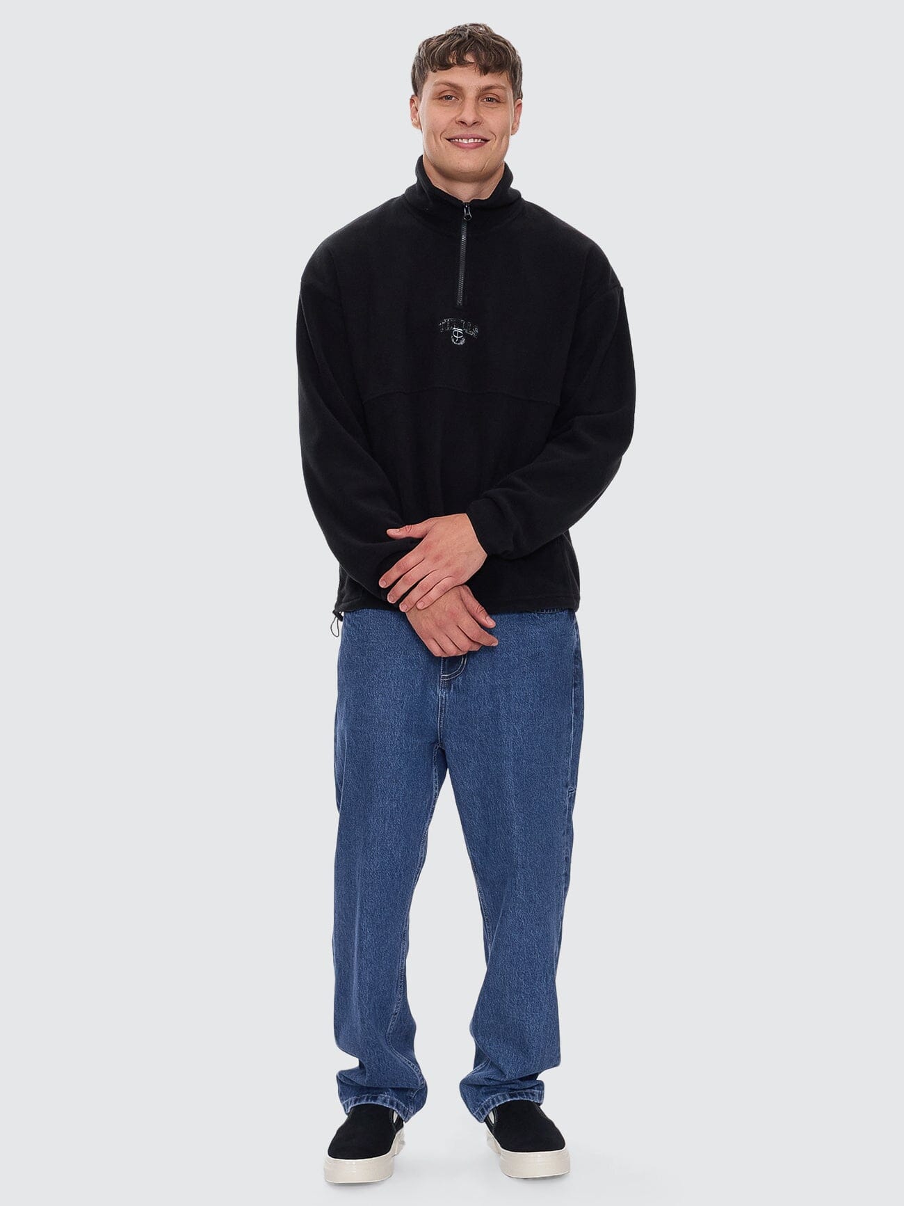 Legacy Wreath Quarter Zip Polar Fleece - Black XS