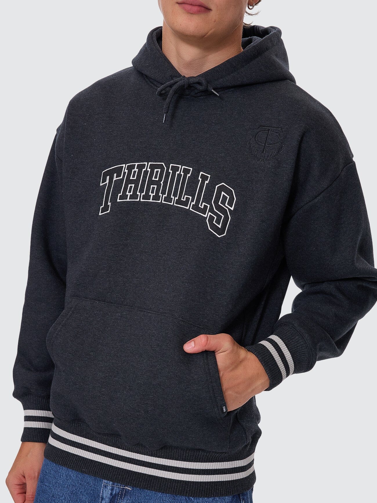 Legacy Slouch Pull On Hood - Black Marle XS
