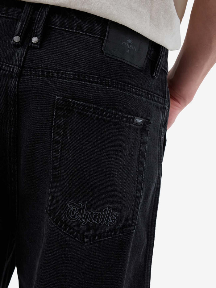 Lighten Up Big Slacker Denim Short - Aged Black 26