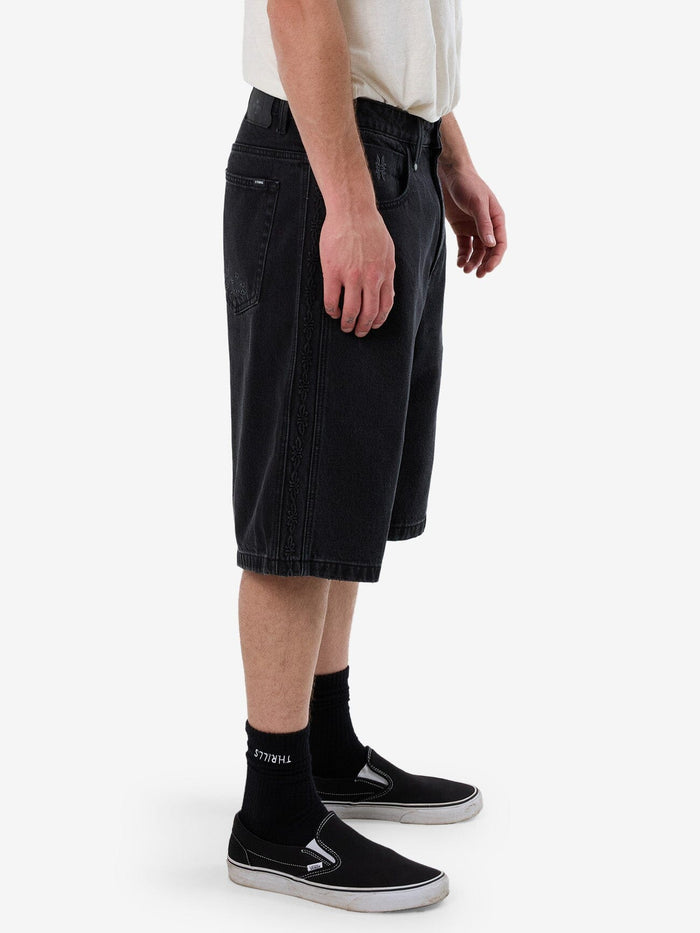 Lighten Up Big Slacker Denim Short - Aged Black 26