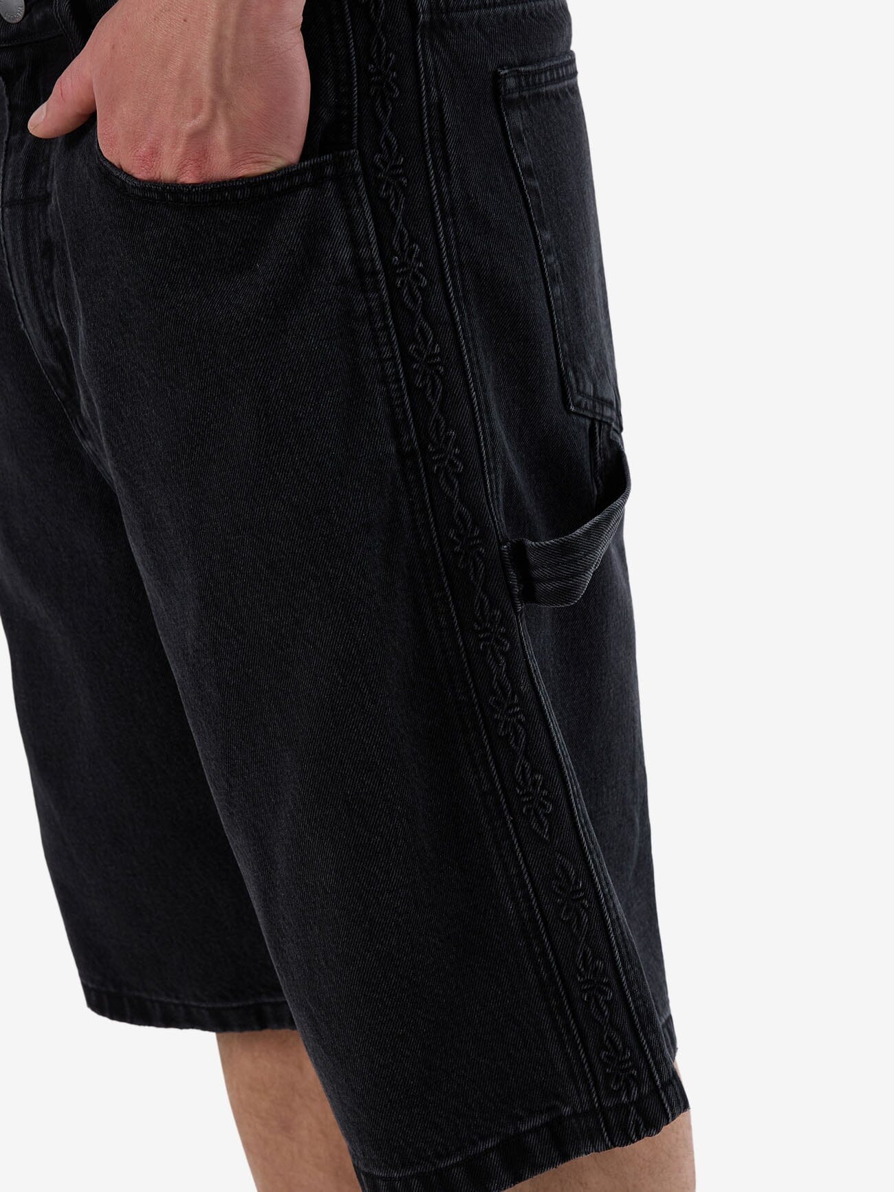 Lighten Up Big Slacker Denim Short - Aged Black 26