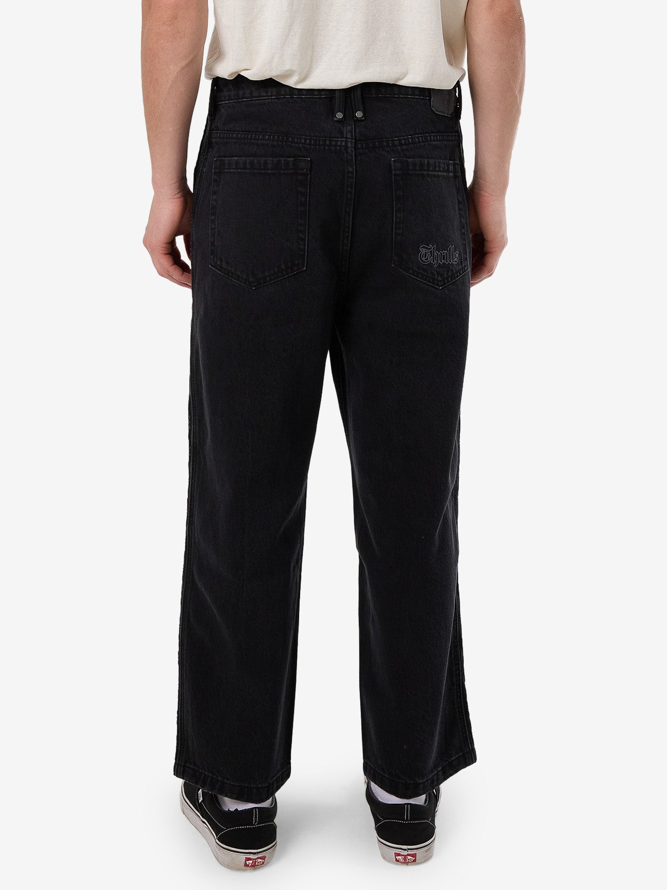 Lighten Up Big Slacker Cropped Denim Jean - Aged Black 26