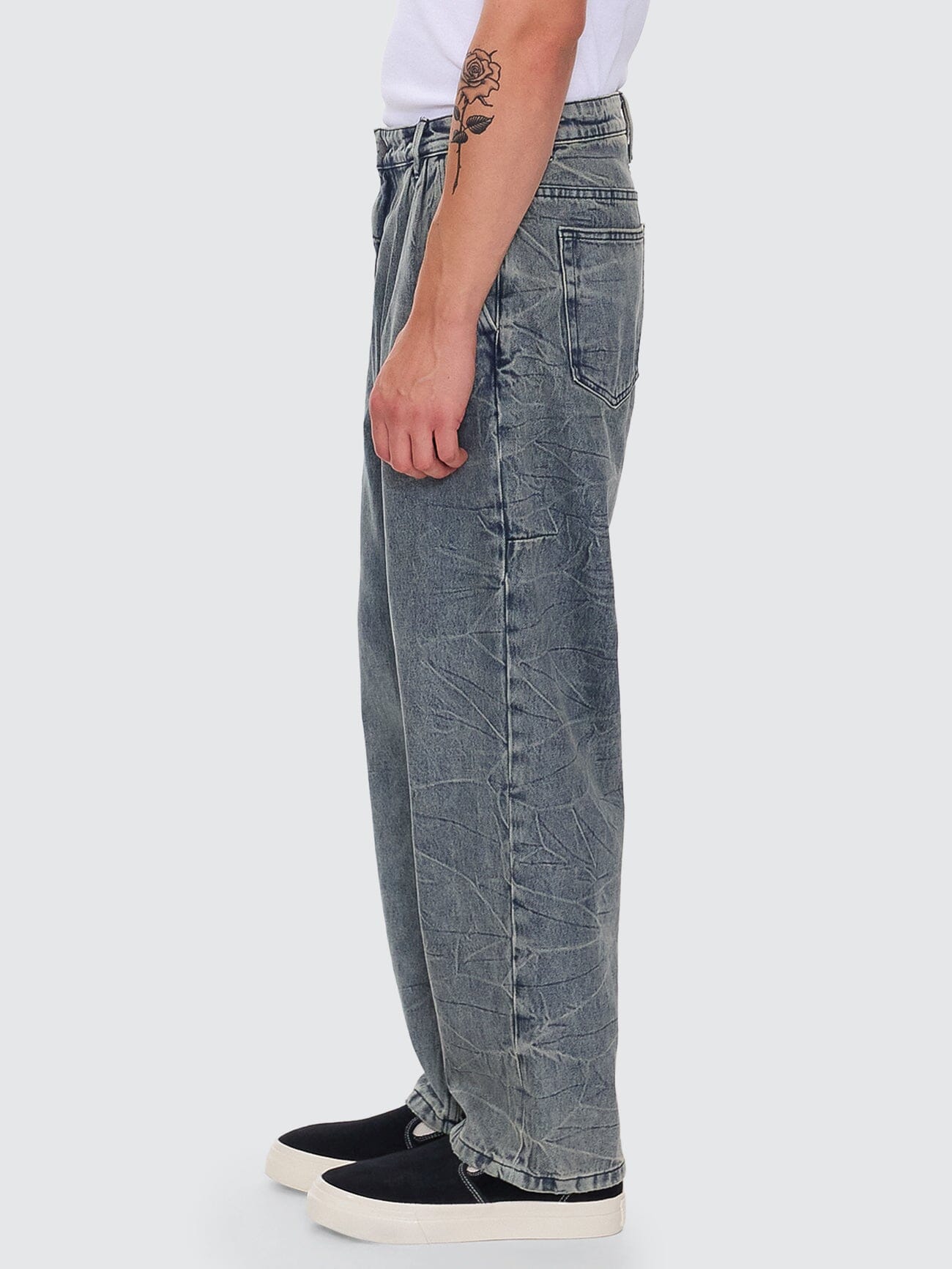 Vanished Big Slacker Baggy Pleat Denim Jean - Vanished Blue 26