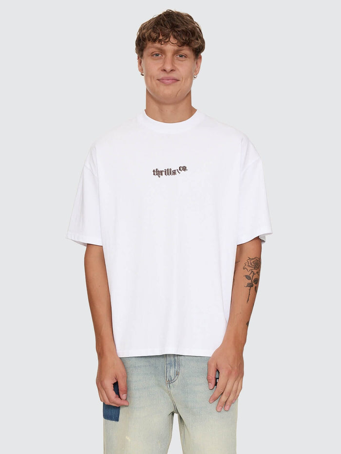 New Delusions Box Fit Oversize Tee - White XS