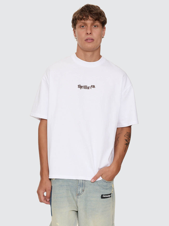 New Delusions Box Fit Oversize Tee - White XS