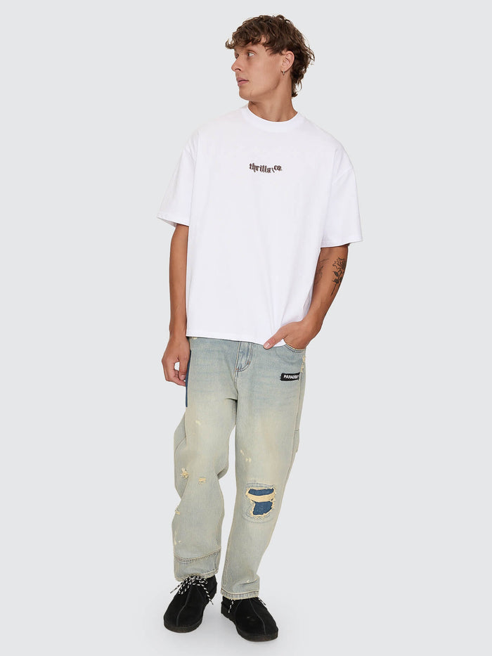 New Delusions Box Fit Oversize Tee - White XS