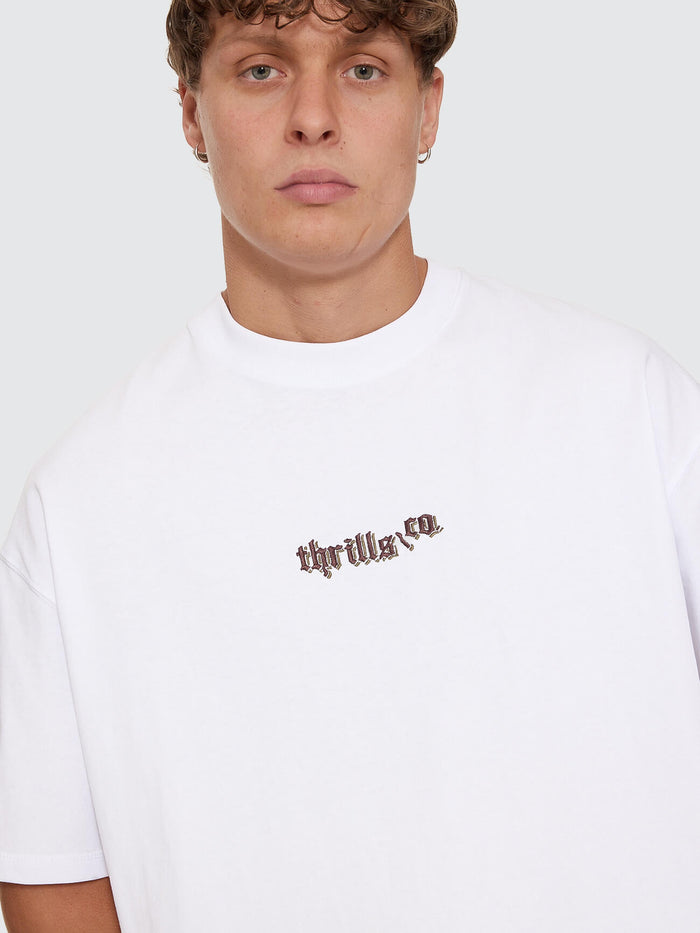 New Delusions Box Fit Oversize Tee - White XS