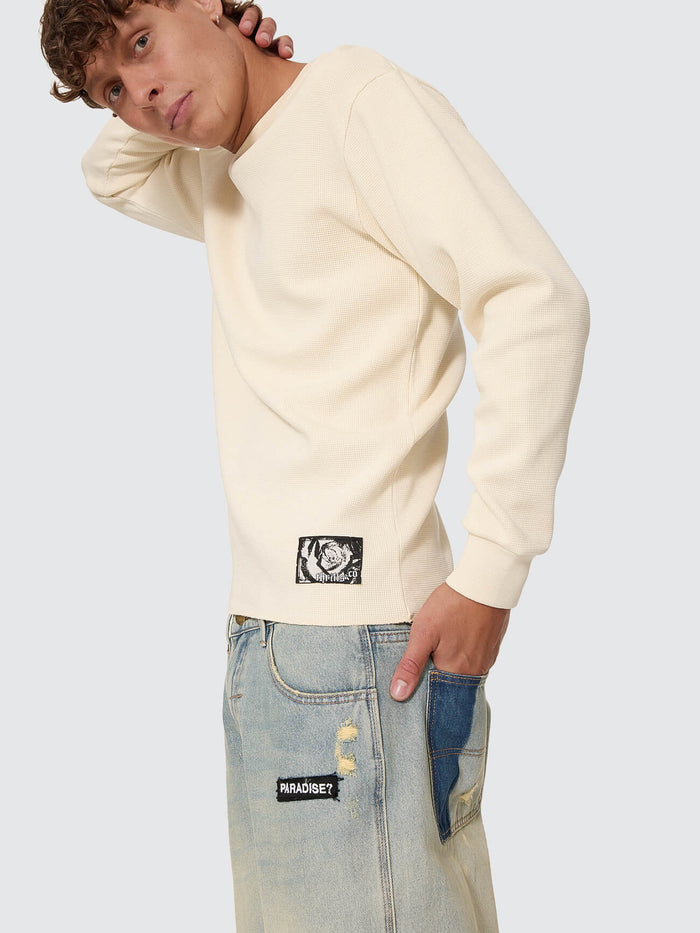New Delusions Waffle Long Sleeve - Unbleached XS