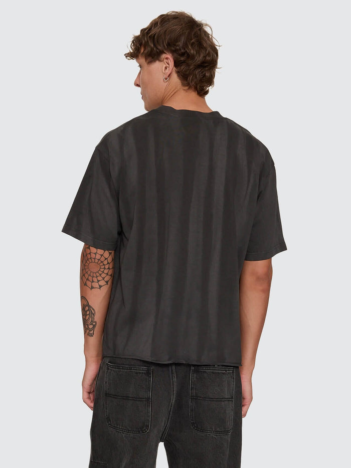 Into The Void Oversize Box Crop Tee - Sunfade Bleach Dark Charcoal XS